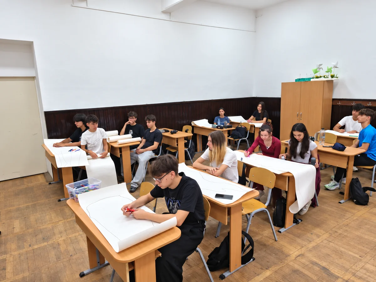 Camera de Ecou — teenagers drawing body maps