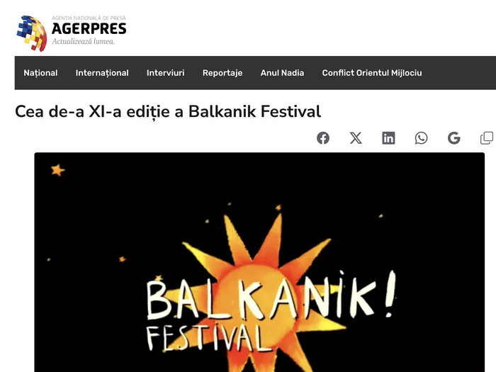 Screenshot articol AGERPRES