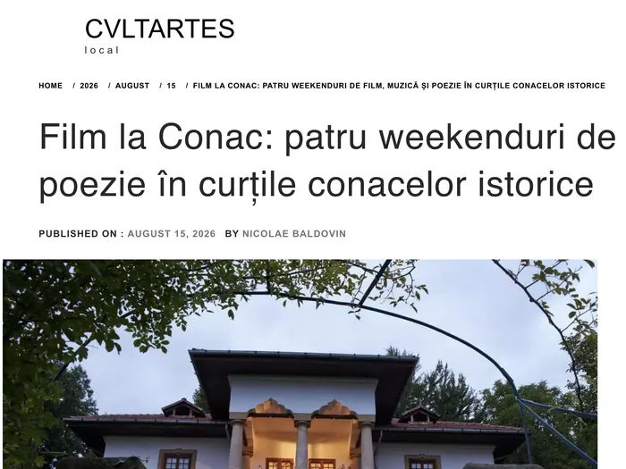 Screenshot articol CVLTARTES