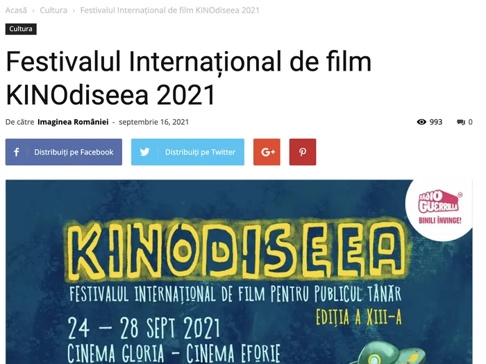 Screenshot articol Imaginea României