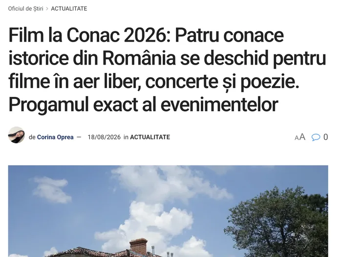 Screenshot articol Oficiul de Știri