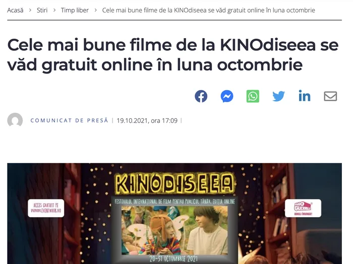 Screenshot articol Spotmedia.ro